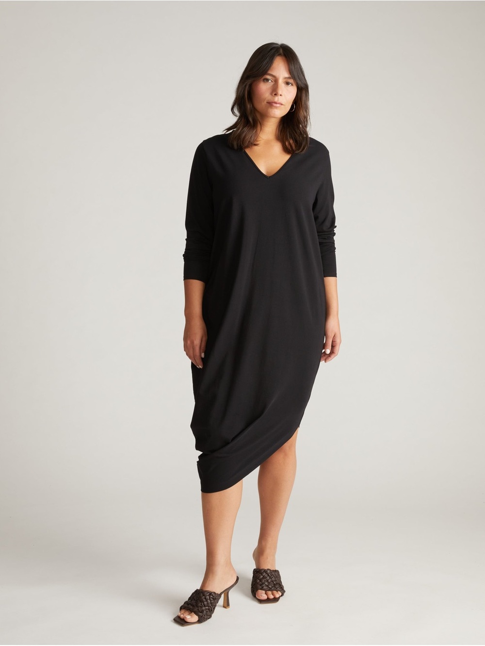 UNIVERSAL STANDARD Iconic Long Sleeve V-Neck Geneva Dress